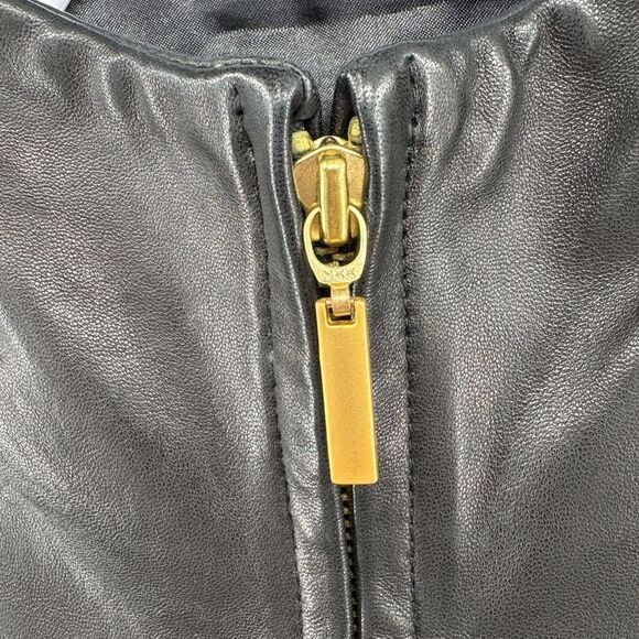 Vintage Leather Jacket Stone Mountain Mod Moto Genuine Leather Minimalist - Picture 5 of 12